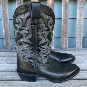 Laredo Womens 10 M Maddie Black Leather Western Cowgirl Boots 51110
